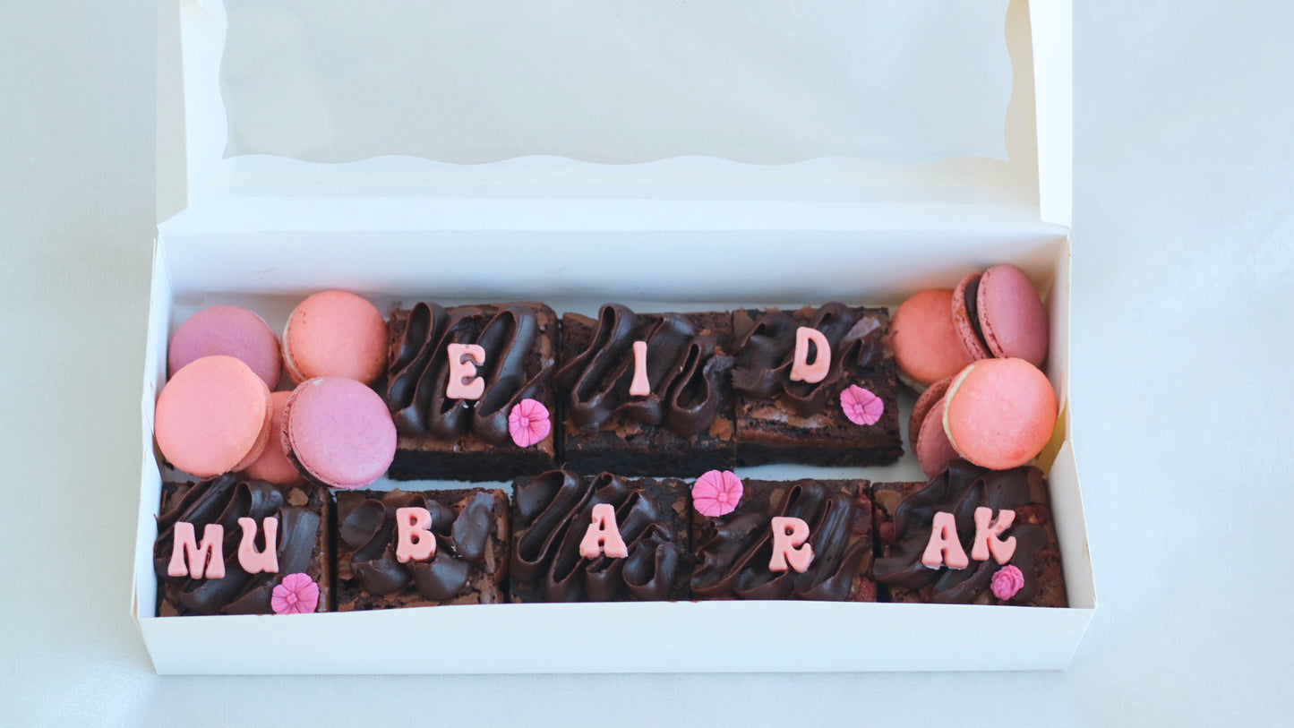 Eid Treat Box - Brownies and Macarons